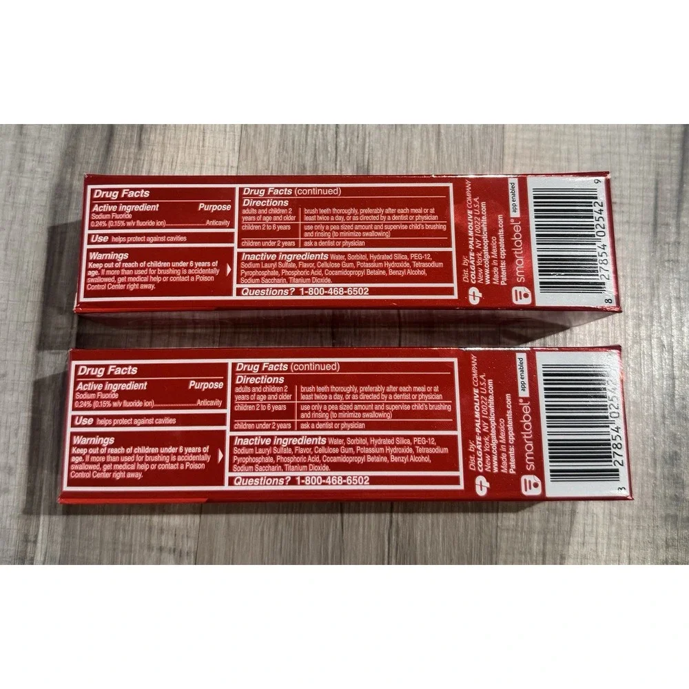 Colgate Optic White Stain Fighter Clean Mint Whitening Fluoride Toothpaste 2pk